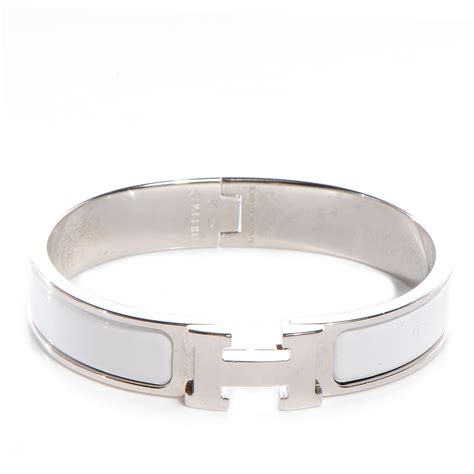 hermes white clic h bracelet|authentic Hermes clic clac bracelet.